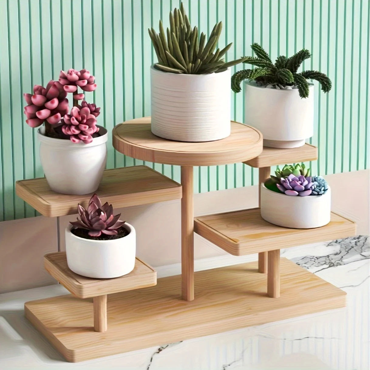 Wooden display rack with storage rack - Multi-layer storage box for jewelry.superior plants - for jewelry bead display