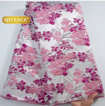 SJD LACE African Brocade Lace Fabrics Nigerian Damask 2025 Latest French Jacquard Gilded Women Lace for Wedding Dresses Sew 3466