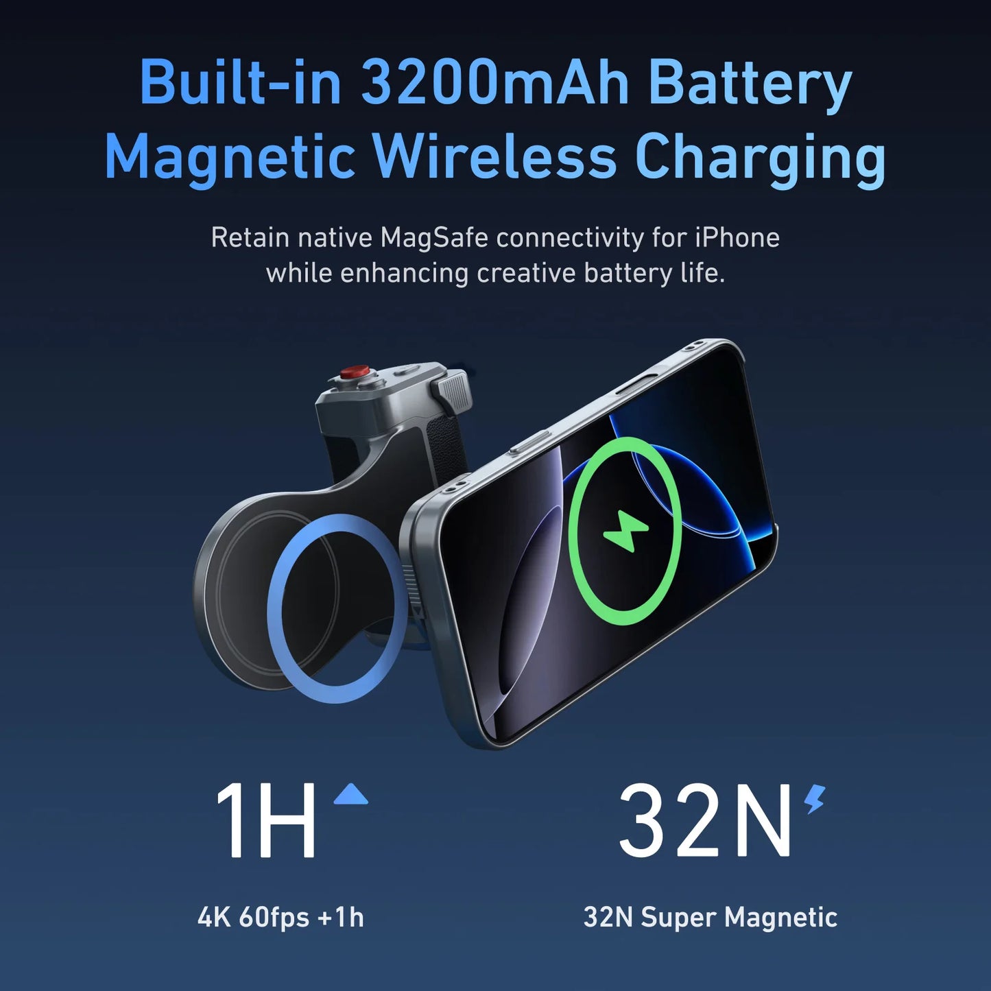 TELESIN Master Grip Kit for iPhone 17 Pro Promax Magnetic Phone Camera Grip 3200mAh Battery Wireless Charging Cooling Holder