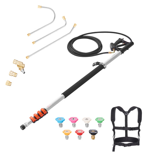 VEVOR Pressure Washer Telescoping Wand 21 ft 4000 psi Telescopic Spray Wand with Power Washer Extension Wands 7 Spray Nozzle
