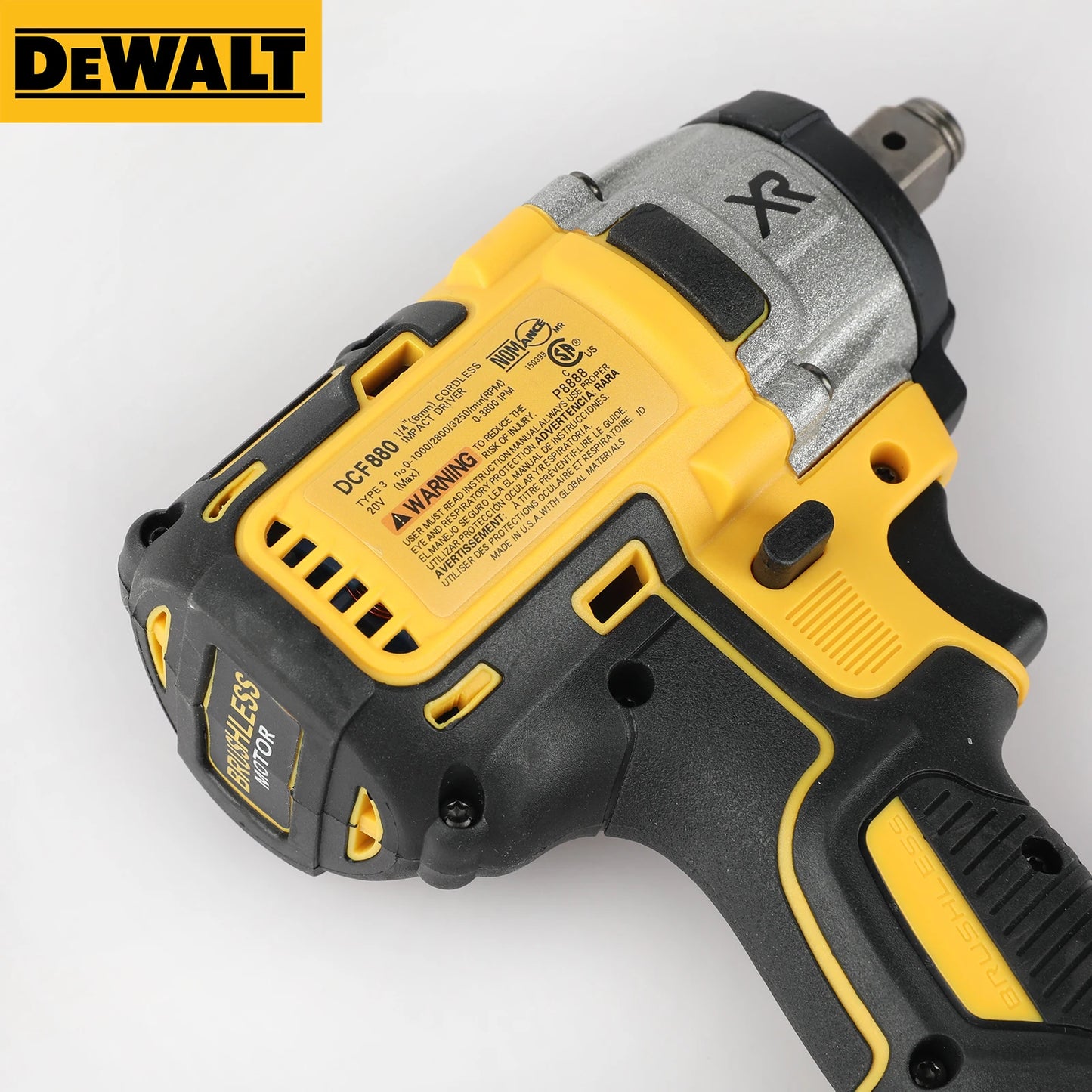 DeWalt DCF880 20V Max XR Brushless Cordless Impact Wrench - 205N·m Torque, Compact & Multifunctional for Portable Power