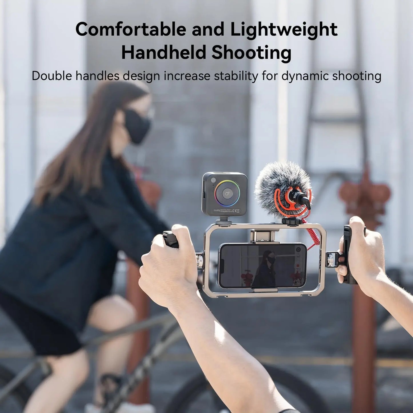 SmallRig Universal Phone Cage Smartphone Video Rig Kit with Handles, Handheld Filmmaking Vlogging Case for iPhone 17 Pro/Pro Max