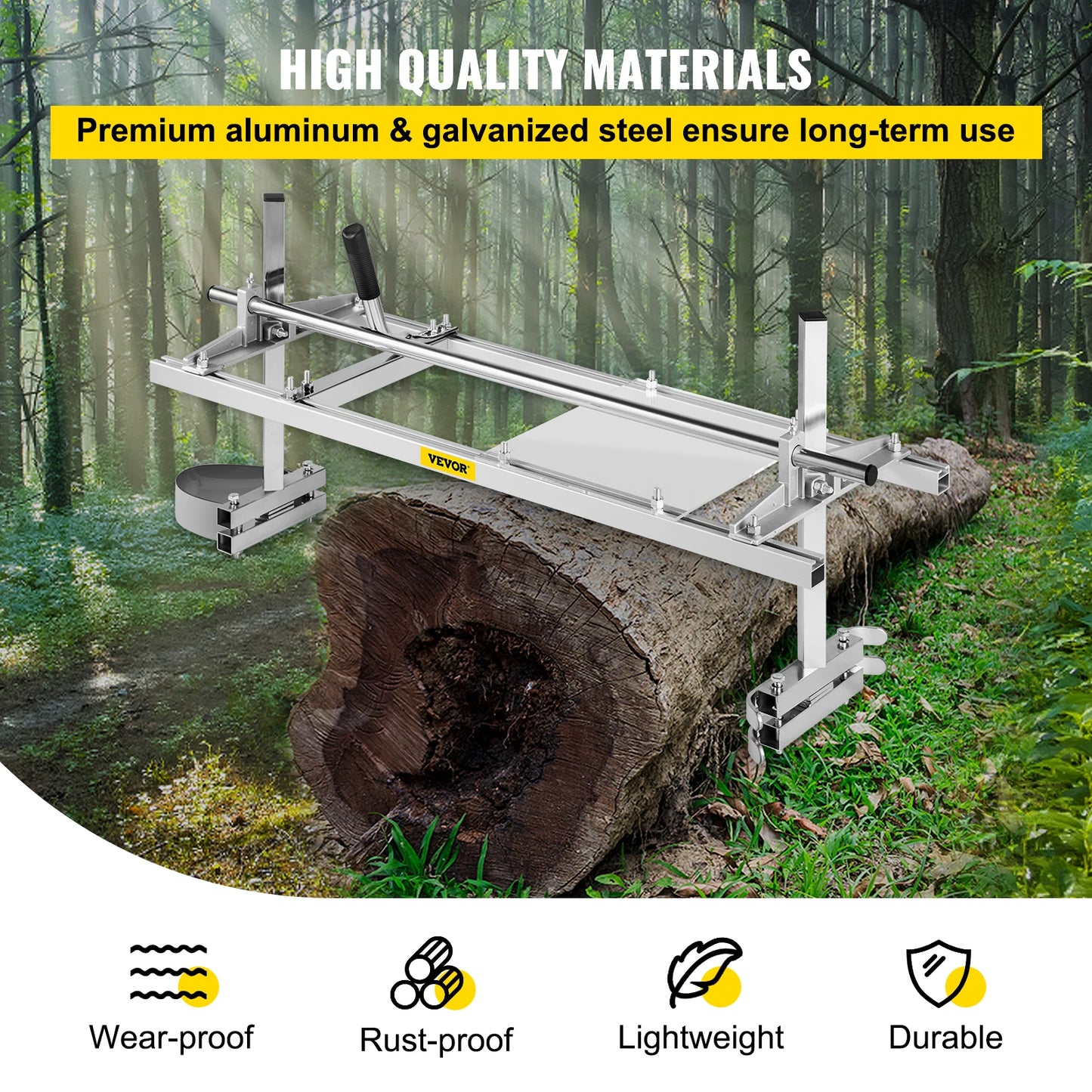 SucceBuy Chainsaw Mill Planking Milling 24 36 48 In Guide Bar Wood Lumber Cutting Portable Sawmill Aluminum Steel Chain Saw Mill