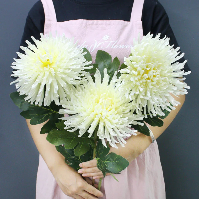 73cm Single Branch Dragon Claw Chrysanthemum Artificial Silk Flowers Home Interior Decor Wedding Floral Arrangement Materials