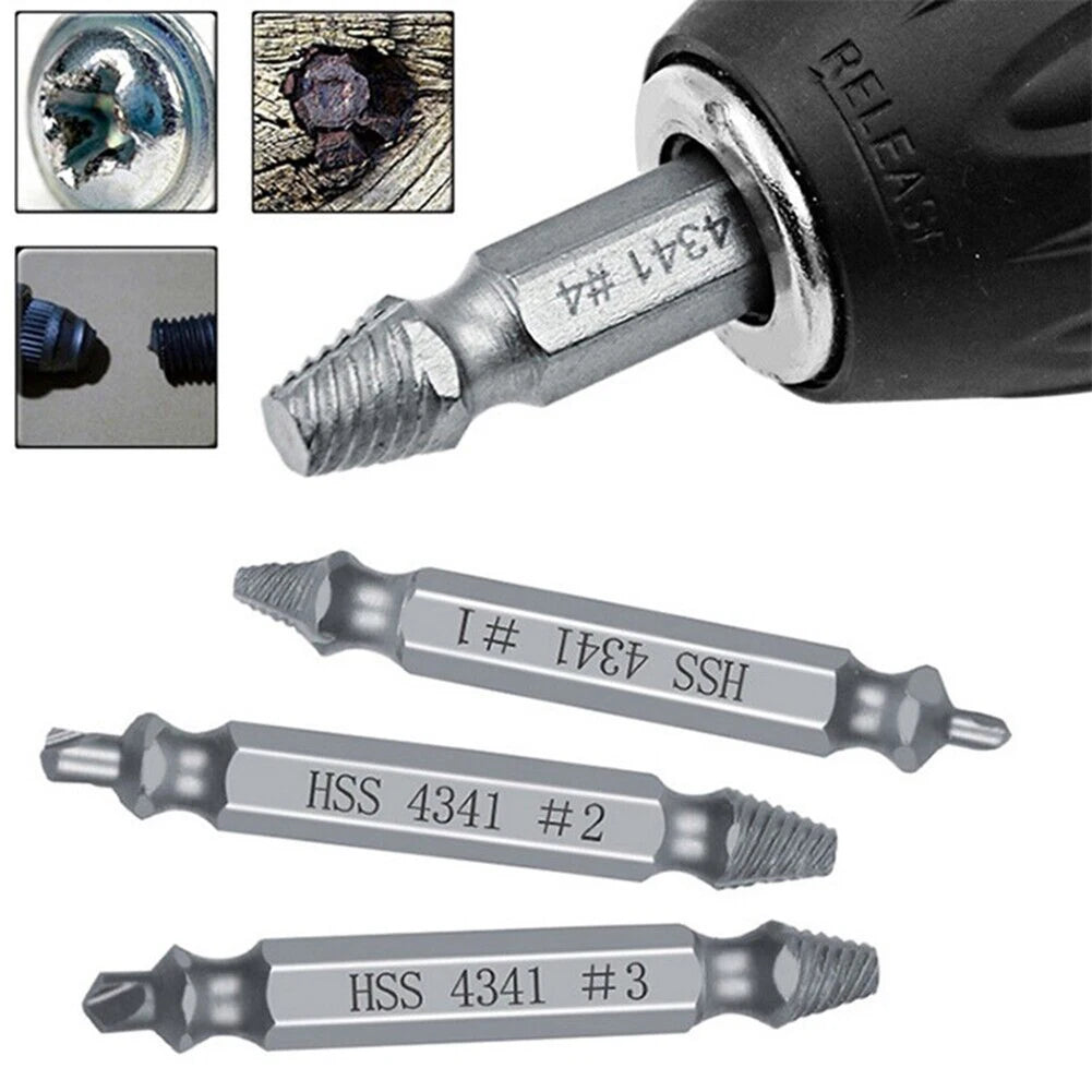 6Pcs Damaged Screw Extractor Easy Out Set Bolt Stud Remover Drills Tools Kit Tap Set Of Broken Head Screw Extractor Repair Tool
