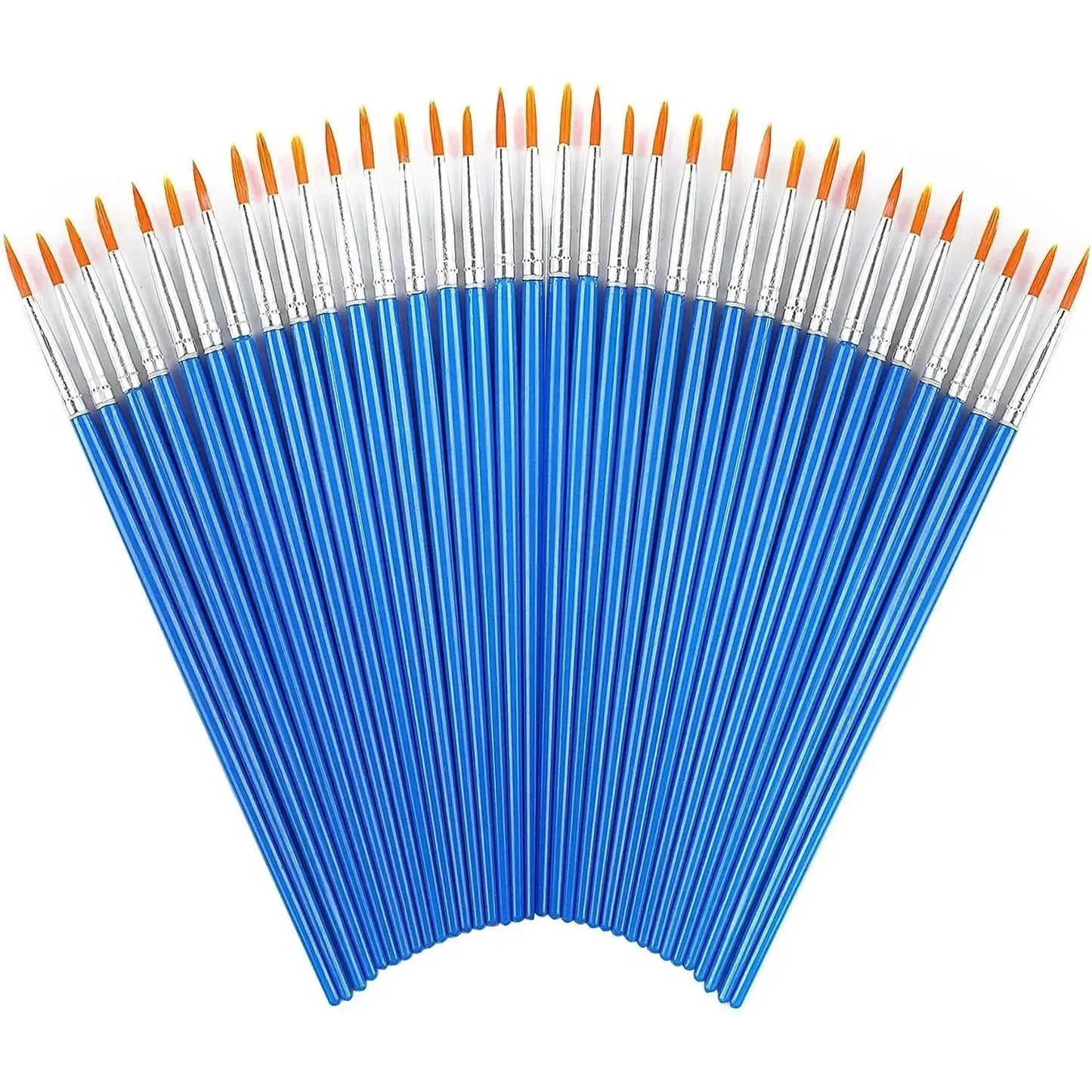 10Pcs Painting Brushes Set Art Round Flat Hair Nylon Hair Paint Brush for Oil Acrylic Watercolor Kids/Artists/Beginners/Students
