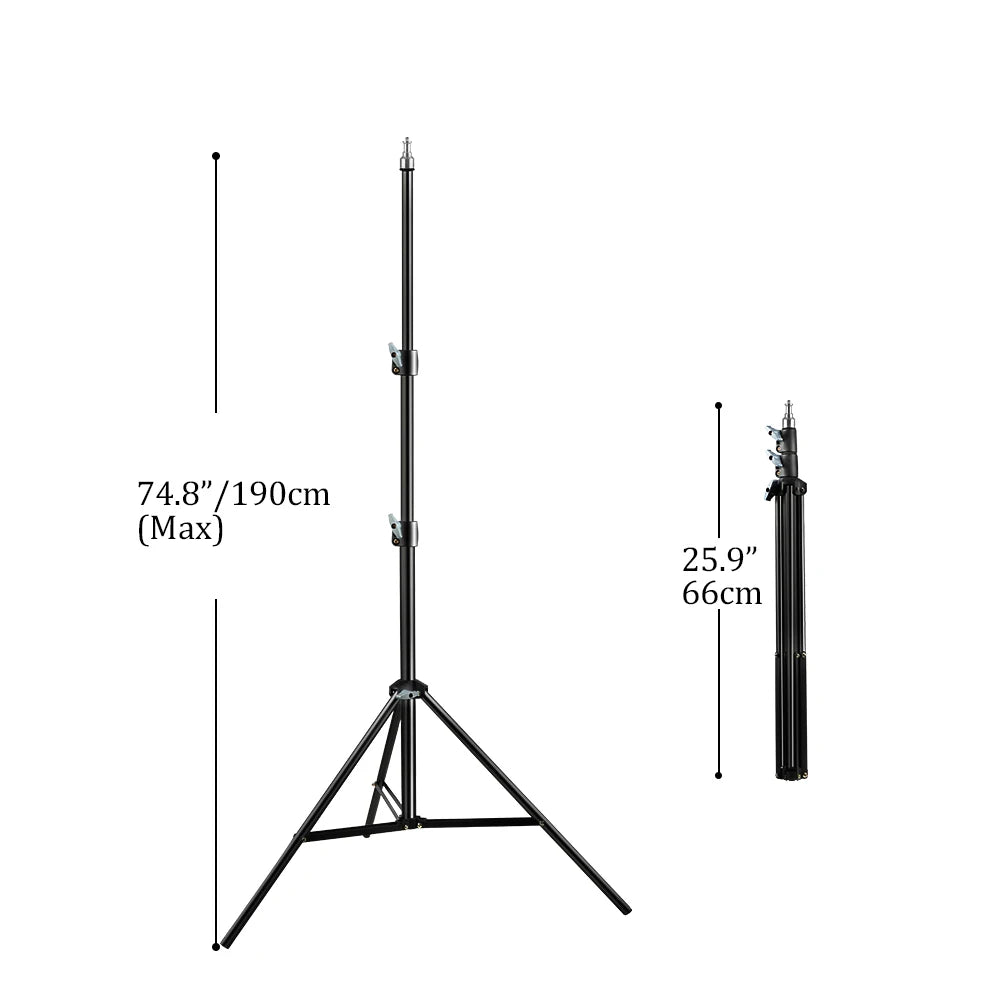 SH  Adjustable Tripod 190cm Phone Light Stand With 1/4 Screw&Wheels For Photo Studio Flashes Photographic Softbox