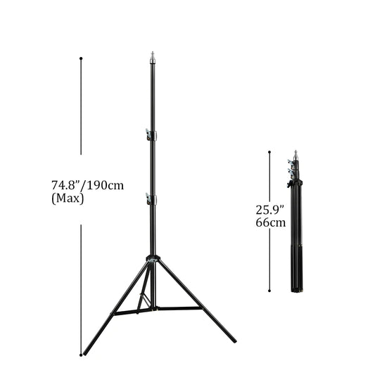 SH  Adjustable Tripod 190cm Phone Light Stand With 1/4 Screw&Wheels For Photo Studio Flashes Photographic Softbox