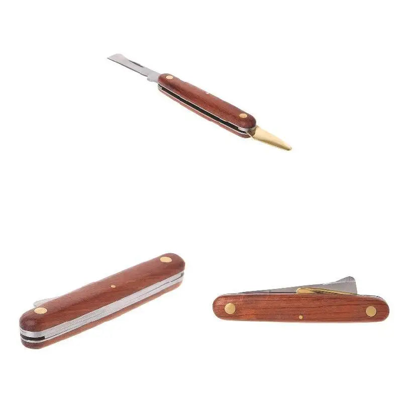 Folding Grafting Knife Grafting Tools Grafting Pruning Knife Professional Garden Fruit Tree Grafting Cutter Wooden Handle Knife