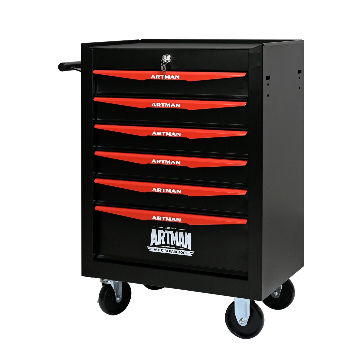 Rolling Metal Tool Chest with 6 Drawers, 20" 6-Drawer Tool Chest Cabinet with Ball Bearing Drawer Slides, Steel Tool Storage Box