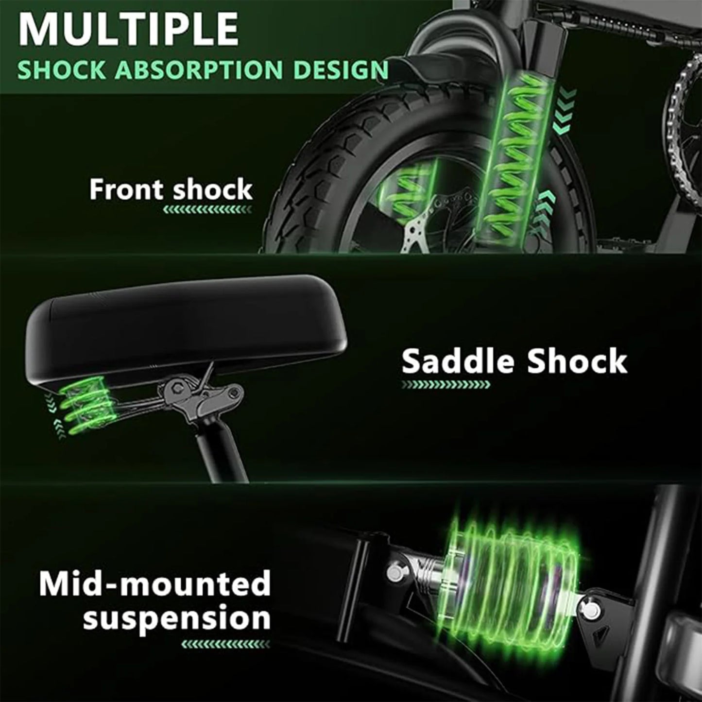 560W Adult Electirc Bikes,24MPH,48V10.4AH Removable Battery,14inch folding Electirc Bike,Multi-Shock Absorption Electirc Bicycle