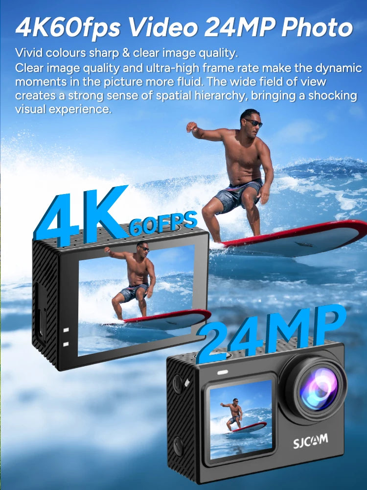 SJCAM SJ6 Pro 4K Dual Screen Action Camera Waterproof Touch Screen Sport Cam WiFi Night Vision 6-Axis Gyro Stabilization