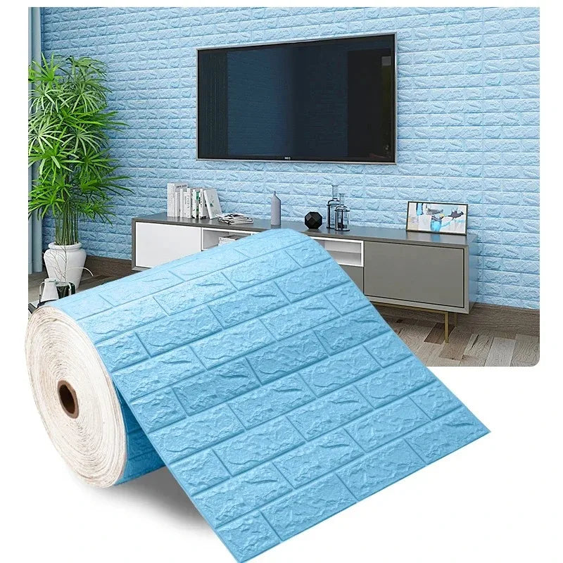 70cmx10m Self-adhesive Wallpaper Decoration Antique Foam Brick Wallpaper Living Room Bedroom Waterproof 3D Wall Sticker