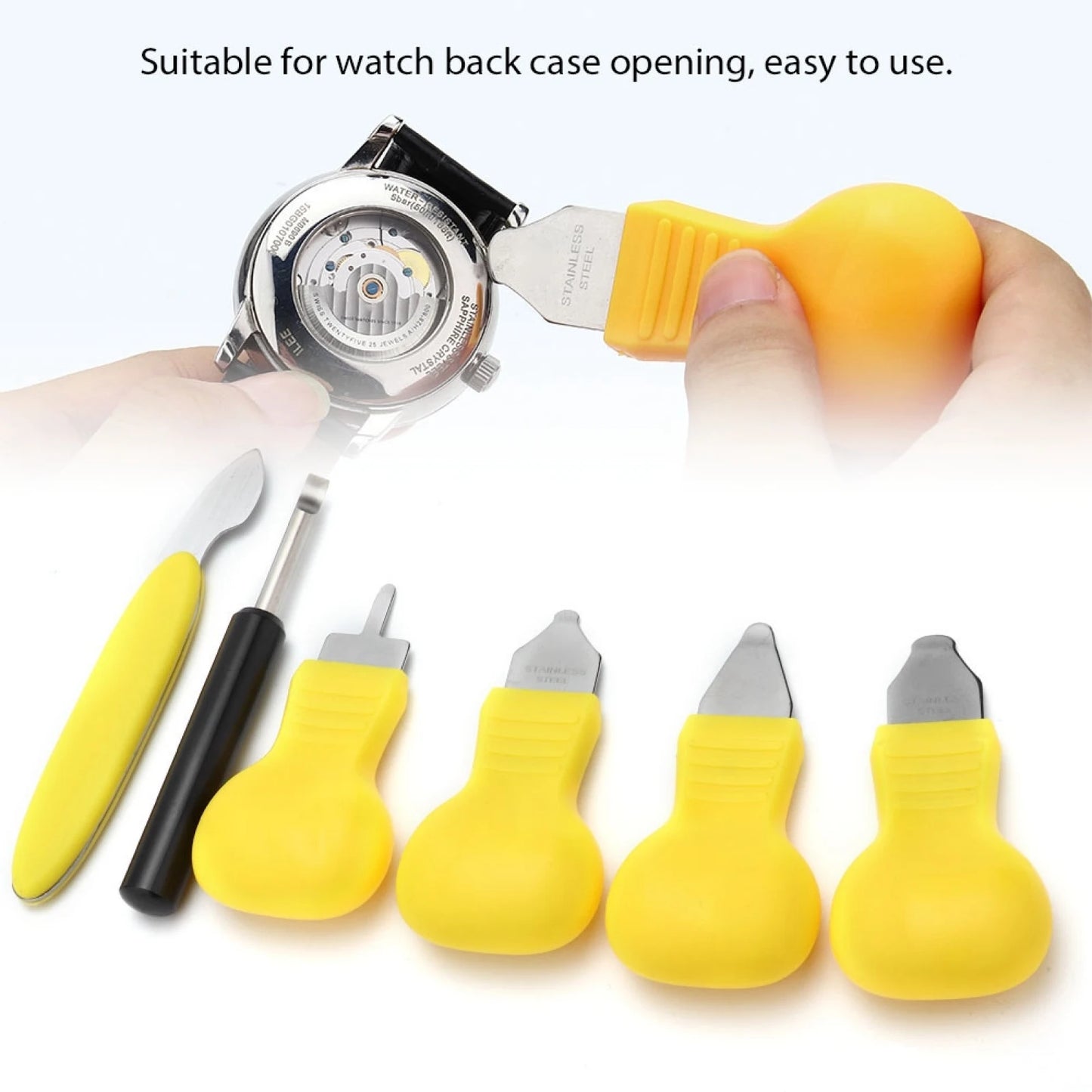 Watch Repair Tool Kit Watch Pry Knife Case Opener Stainless Steel Back Cover Remover Wrench Replacement Opening Tool Accessories