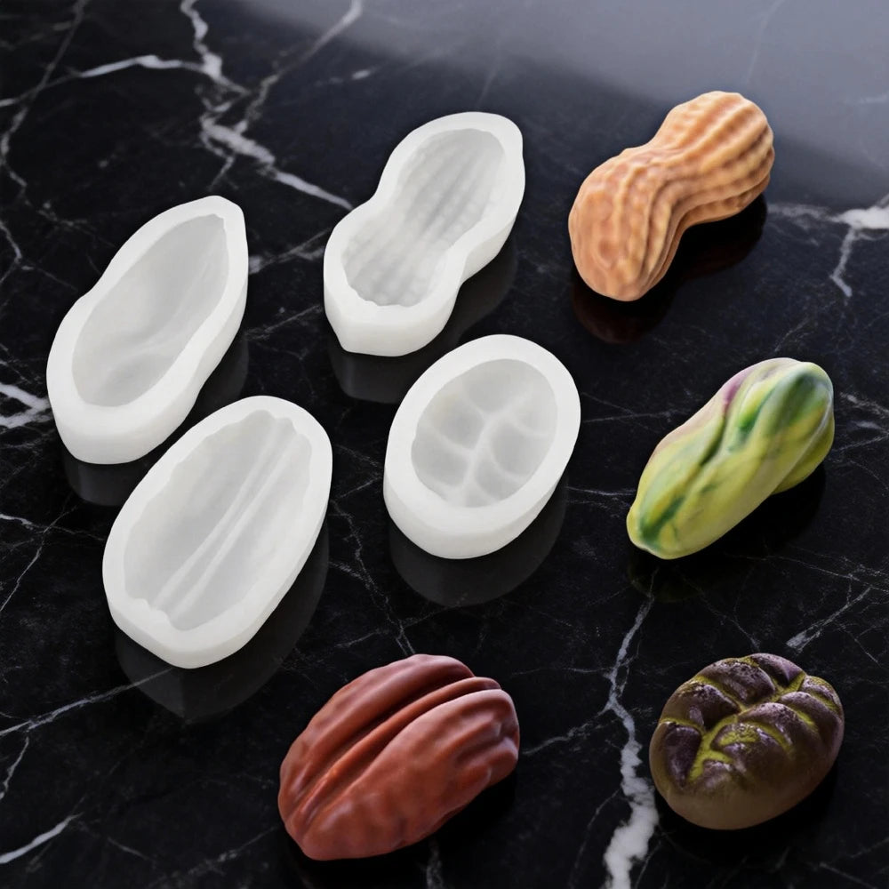 Single-Cell Peanuts Pecan Pistachios or Coffee Beans Design Silicone Chocolate Mold Mousse Cake Mold Dessert Baking Tools