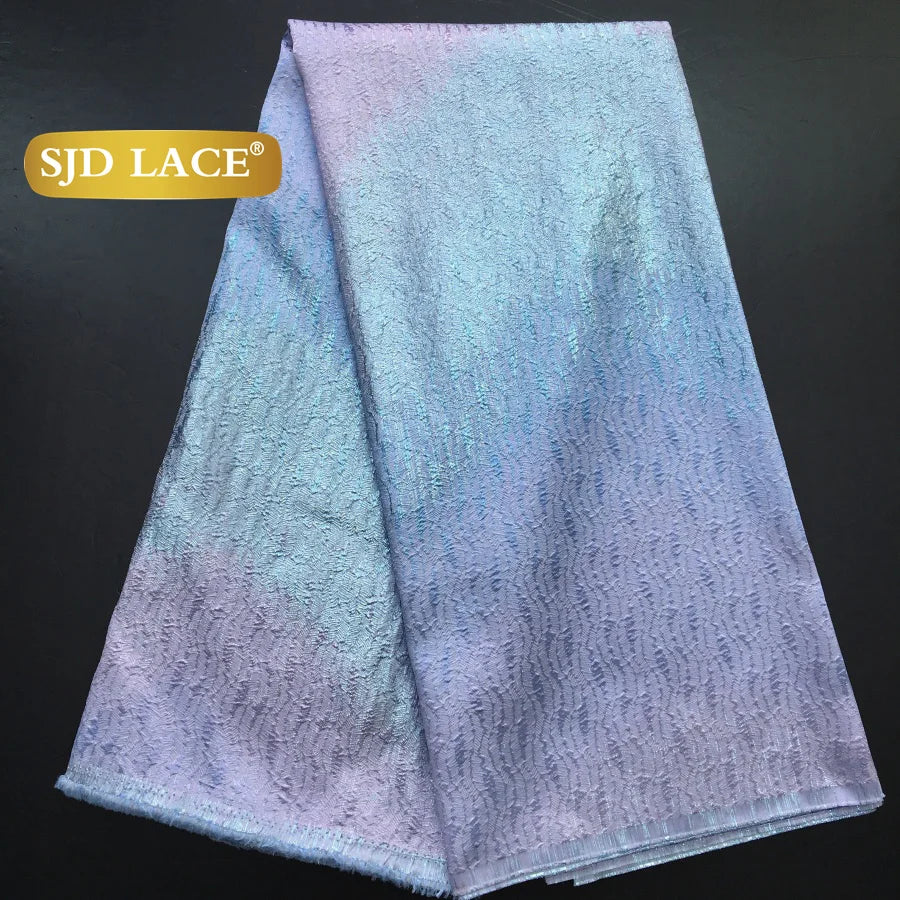 SJD LACE African Brocade Lace Fabrics Nigerian Damask 2025 Latest French Jacquard Gilded Women Lace for Wedding Dresses Sew 3466