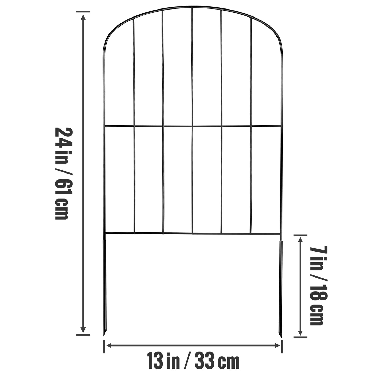 SucceBuy Garden Fence No Dig Fence Animal Barrier Fence Underground Decorative Garden Fencing with 1.5 in Spike Spacing for Yard