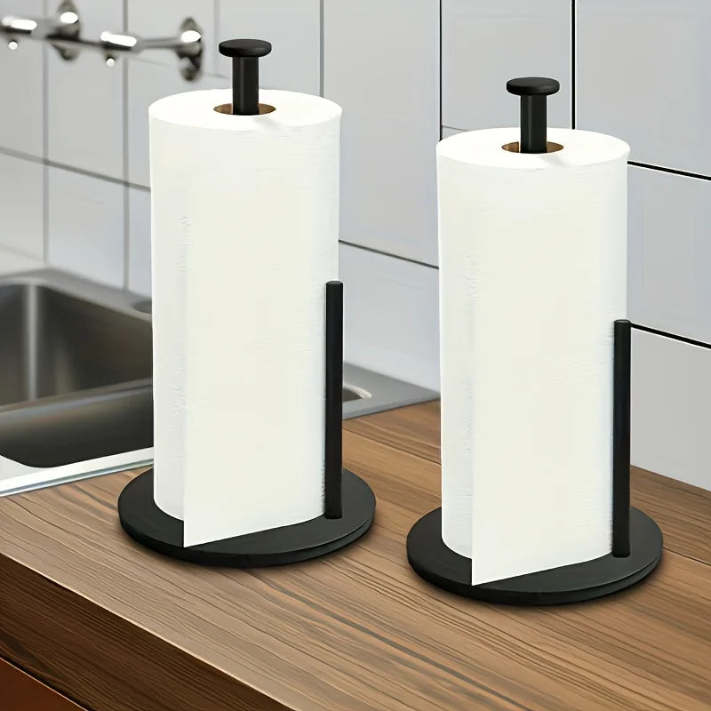Stainless Steel Paper Towel Holder with Weighted Base, Heavy Duty Kitchen Countertop Organizer Space Saving Design,Kitchen