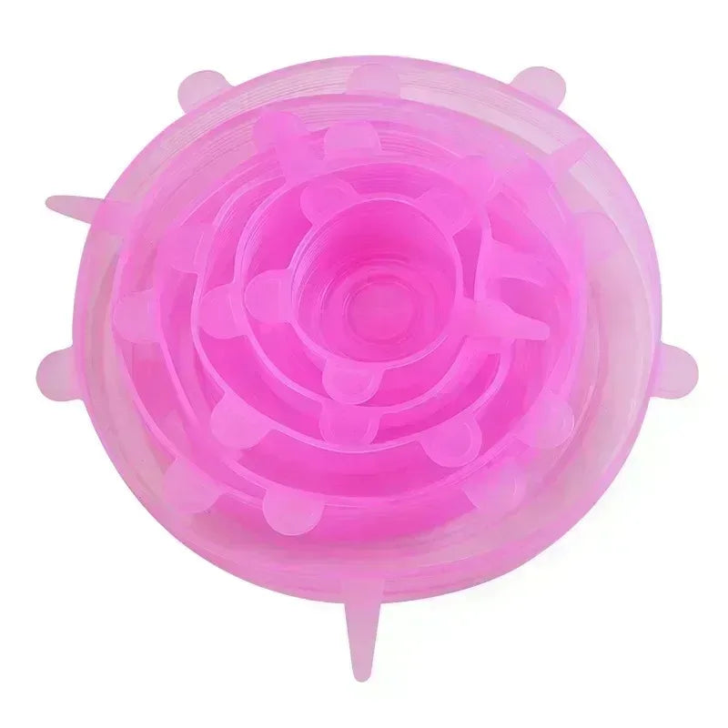 Adjustable Elastic Silicone Covers for Food Storage, Fridge Container Lids, Plastic Storage Caps for Kitchen Dishes