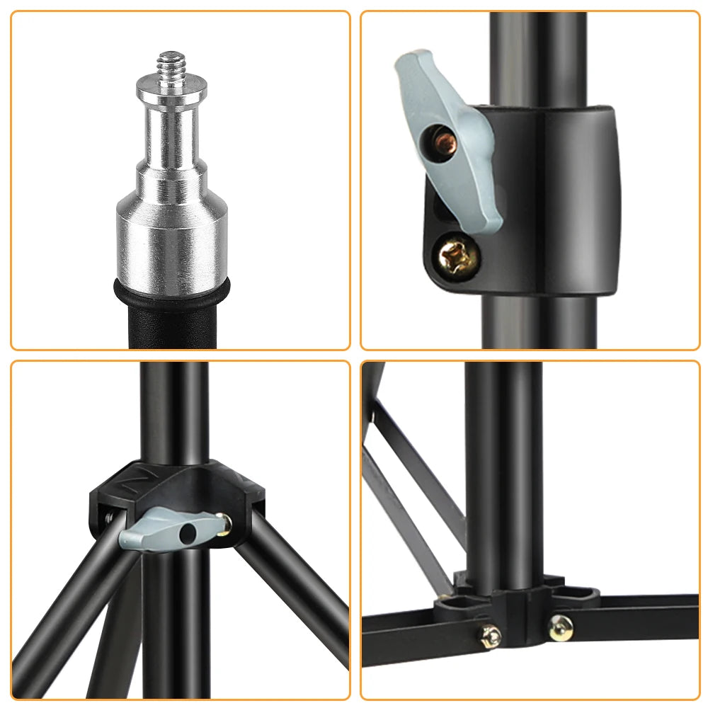 SH  Adjustable Tripod 190cm Phone Light Stand With 1/4 Screw&Wheels For Photo Studio Flashes Photographic Softbox