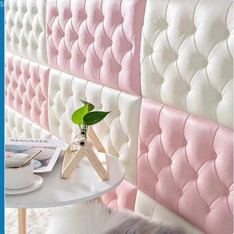 Thickened self-adhesive 3D wall sticker wallpaper tatami anti-collision wall pad children's bedroom living room soft foam pad