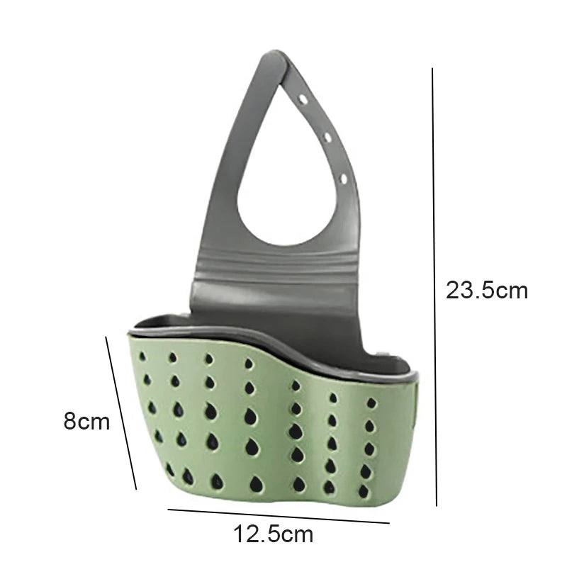 Home Storage Drain Basket Kitchen Sink Holder Adjustable Soap Sponge Shlf Hanging Drain Basket Bag Kitchen Accessories 2030