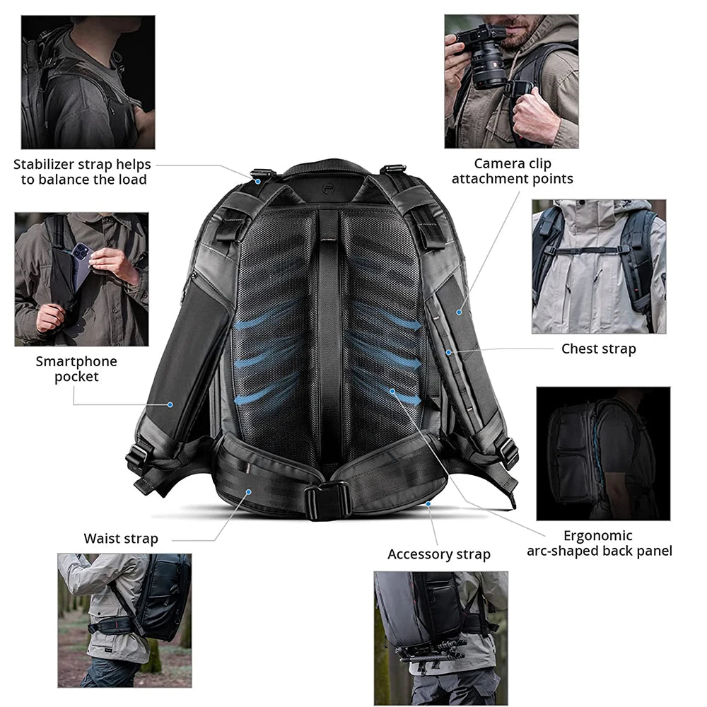 PGYTECH OneMo 2 Camera Backpack with Shoulder Bag For 16“ Laptop For Photographers Waterproof Backpack For Canon Fuji Camera