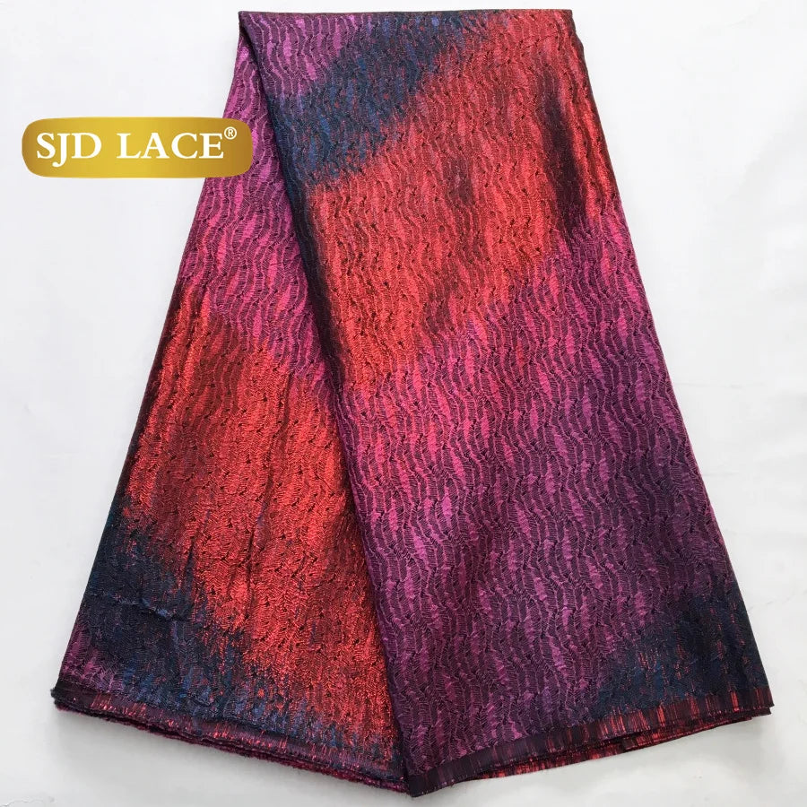SJD LACE African Brocade Lace Fabrics Nigerian Damask 2025 Latest French Jacquard Gilded Women Lace for Wedding Dresses Sew 3466