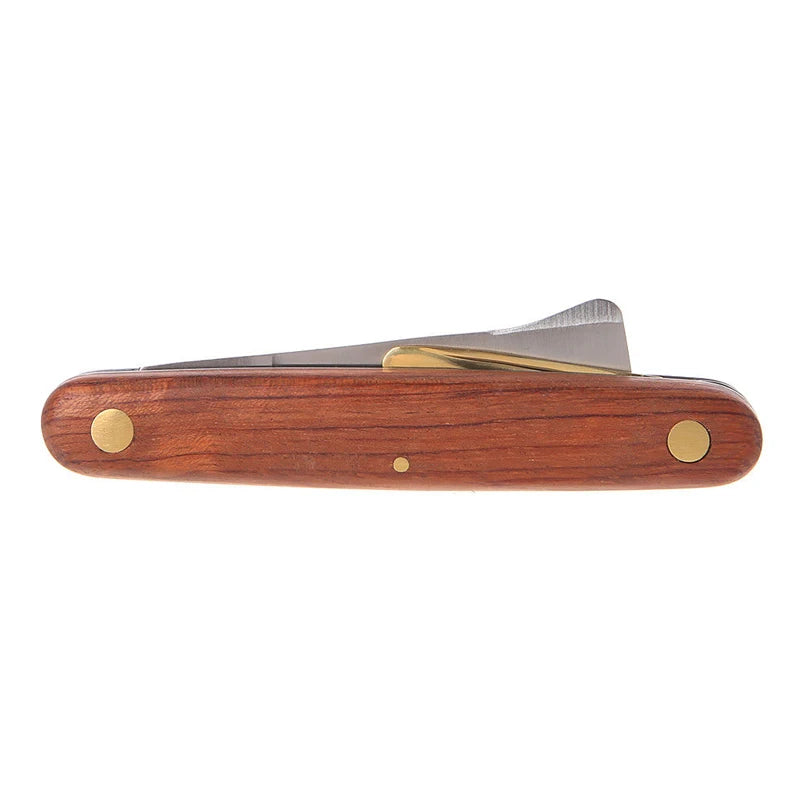 Folding Grafting Knife Grafting Tools Grafting Pruning Knife Professional Garden Fruit Tree Grafting Cutter Wooden Handle Knife