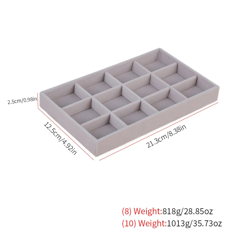 1pc, Flocking Jewelry Box Jewelry Tray, Suitable For: All Kinds of Jewelry Storage.Color: Gray