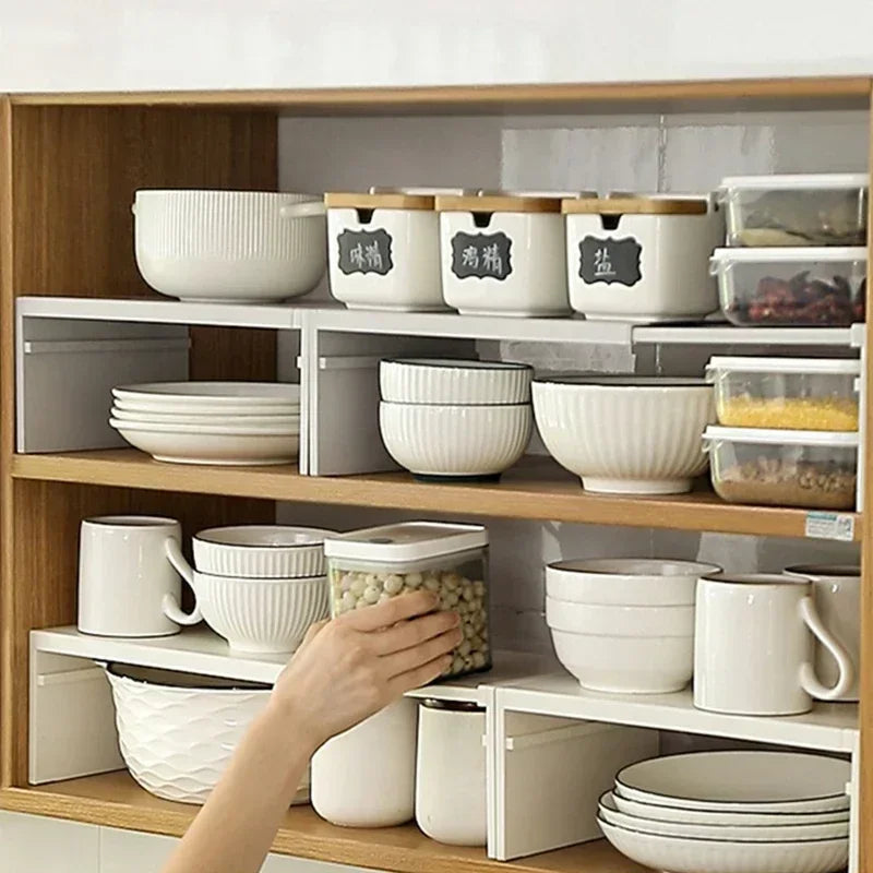 Kitchen Cupboard Organizer Retractable Cabinet Shelf Seasoning Bottle Spice Rack Dish Shelf Kitchen Accessories Storage 2030