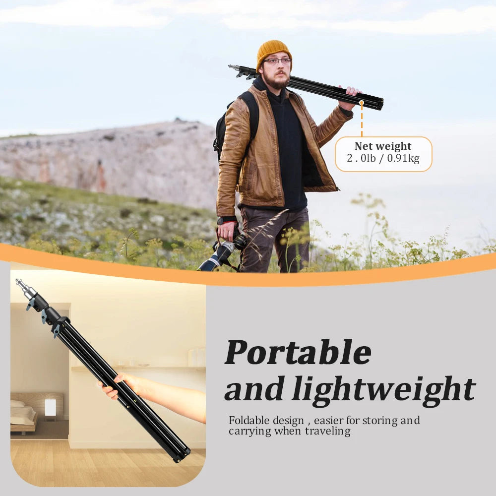 SH  Adjustable Tripod 190cm Phone Light Stand With 1/4 Screw&Wheels For Photo Studio Flashes Photographic Softbox