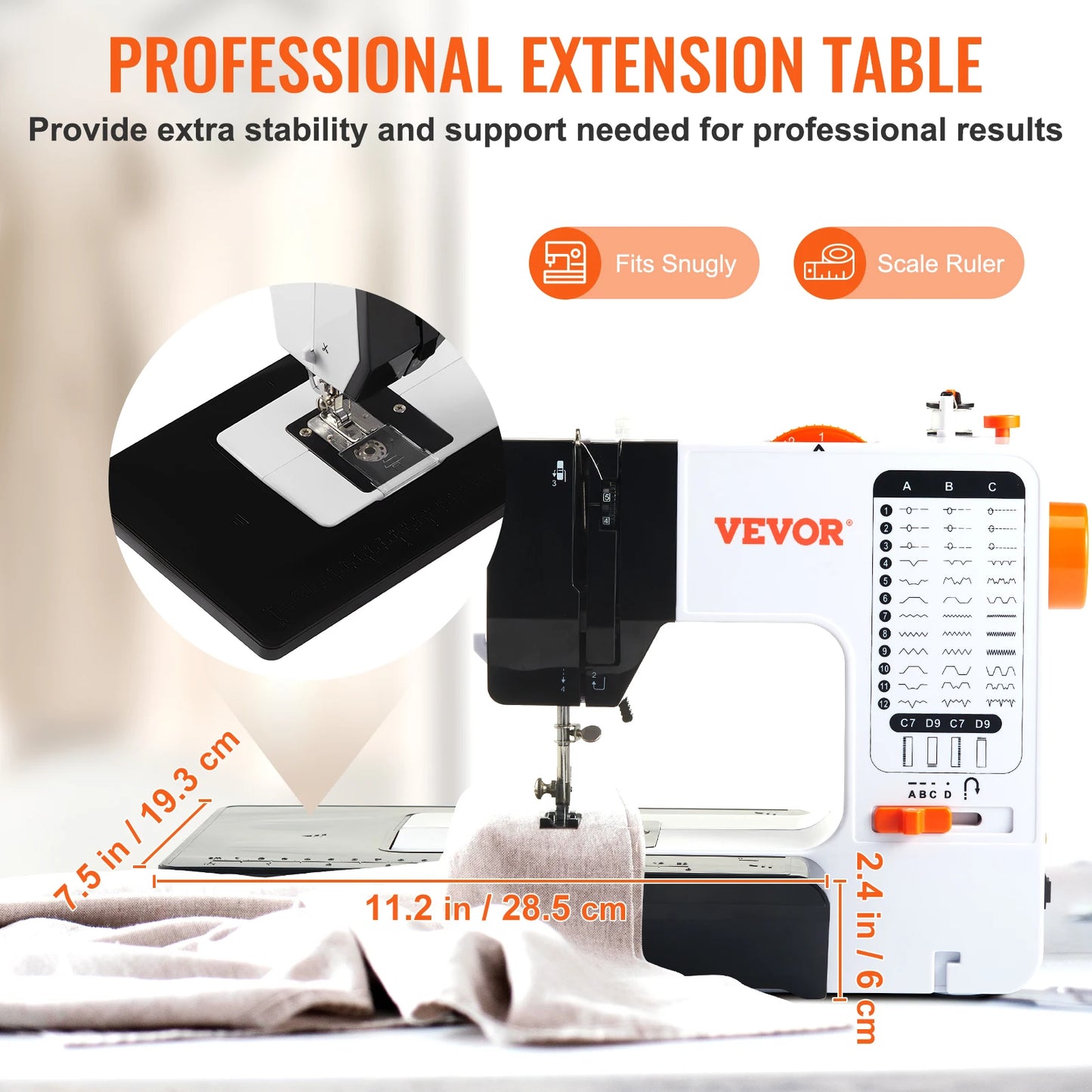 SucceBuy Sewing Machine Portable Dual Speed Home DIY 38 Built-in Stitches&Reverse Sewing Pedal Extension Table 42pcs Accessories