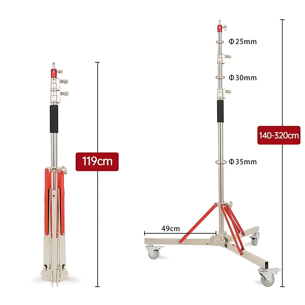 C Stand Stainless Steel Kit Light Stand With Weight Bag Photo Studio Accessories Extension Rod 2.49M Length Arm Cross Boom