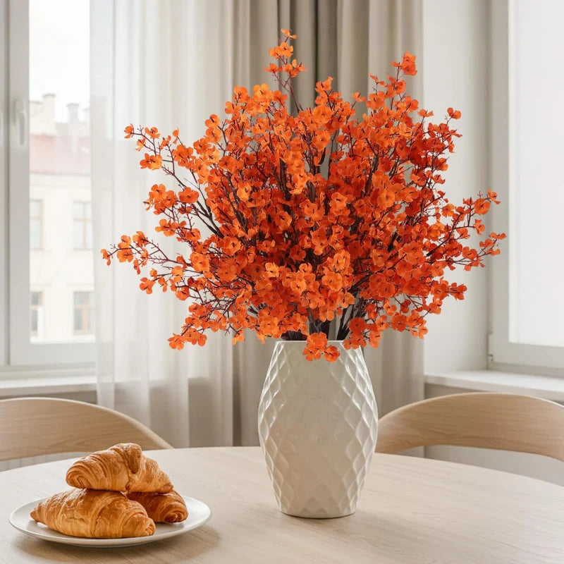 3pcs Baby Breathable Artificial Flowers, Silk Plants for Autumn Halloween Decor, Perfect Seasonal Home Decorations