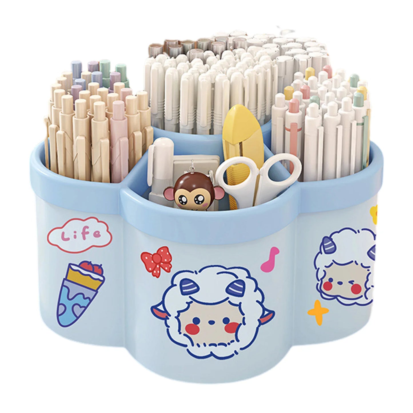 Students' Large-capacity Oblique Pen Holder Desk Stationery Storage Box School Office Desk Sundry Storage Rack Desk Storage Box