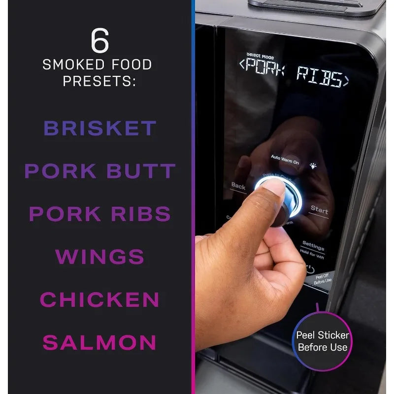 Smart Indoor Pellet Smoker, with Active Smoke Filtration, 5 Smoke Control Settings, WiFi Connected, Electric, Countertop BBQ