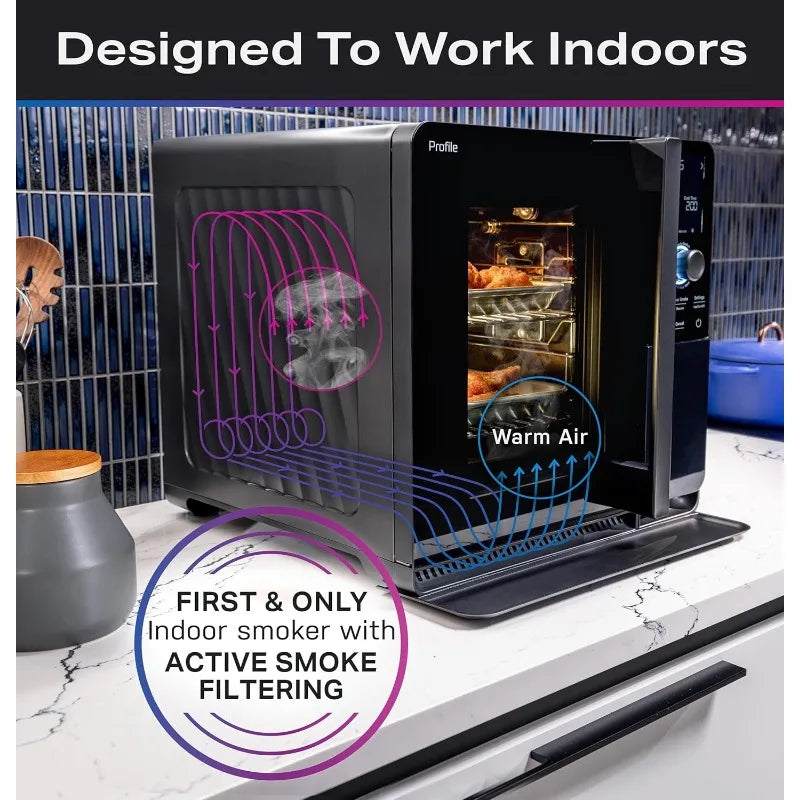 Smart Indoor Pellet Smoker, with Active Smoke Filtration, 5 Smoke Control Settings, WiFi Connected, Electric, Countertop BBQ