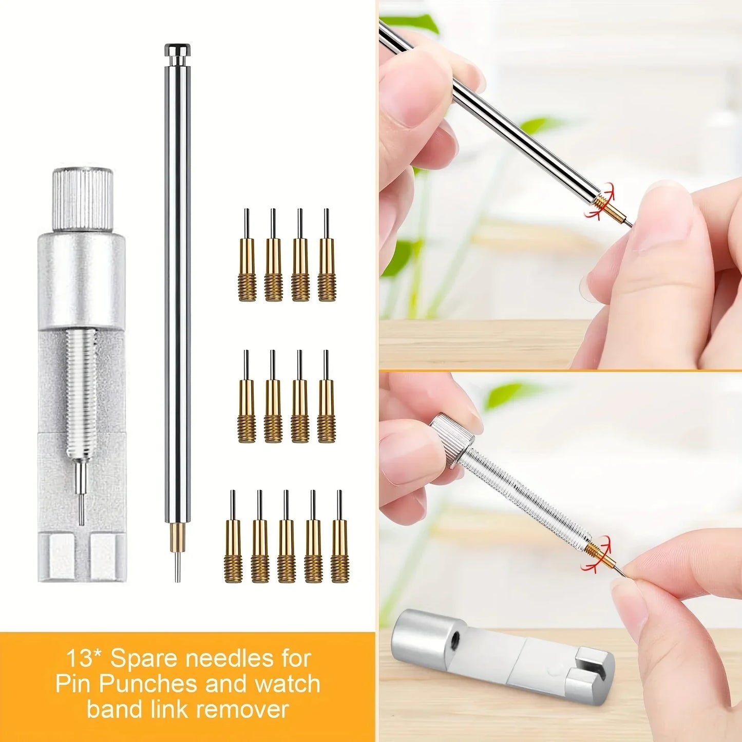 41pcs/set Watch Link , Watch Band Tool Kit, Watch Link Remover, 20pcs Spring Bars, 13pcs Spare Needl, Ideal Choice for Gifts