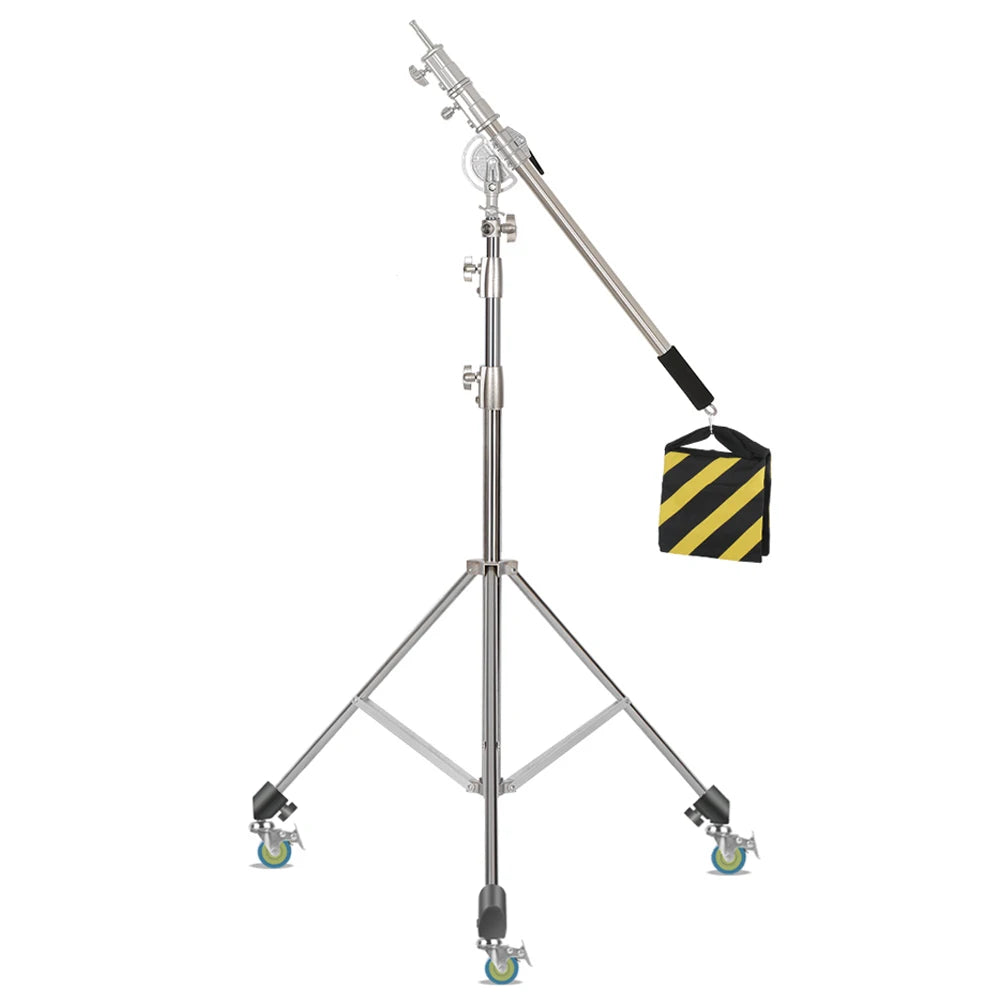 C Stand Stainless Steel Kit Light Stand With Weight Bag Photo Studio Accessories Extension Rod 2.49M Length Arm Cross Boom