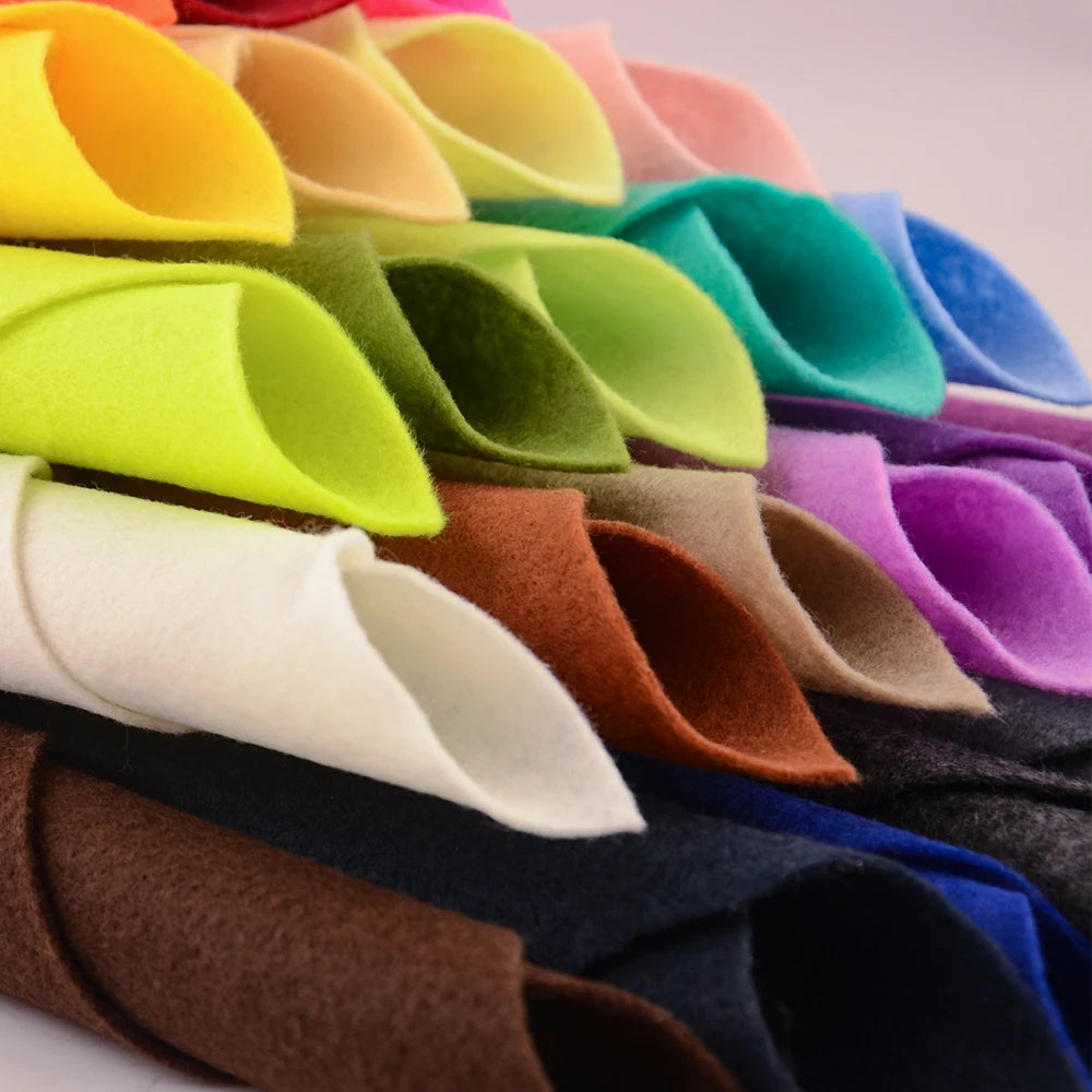 45 Colors Non-woven Sheet 1.0mm Thick 30*30cm Super Soft Felt Fabric for DIY Sewing Crafts, Doll Accessories Material Patchwork