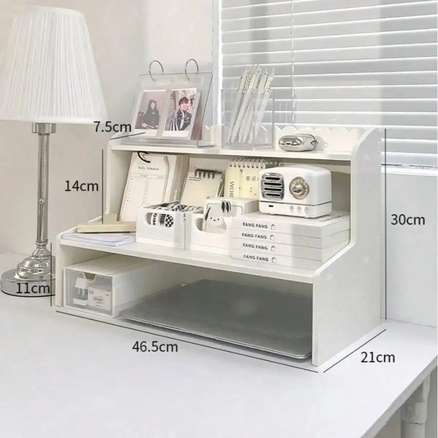 1pc Multi-Tier Desktop Organizer Storage Rack, Makeup Cosmetics Holder, Large Capacity Dual Layer Shelf