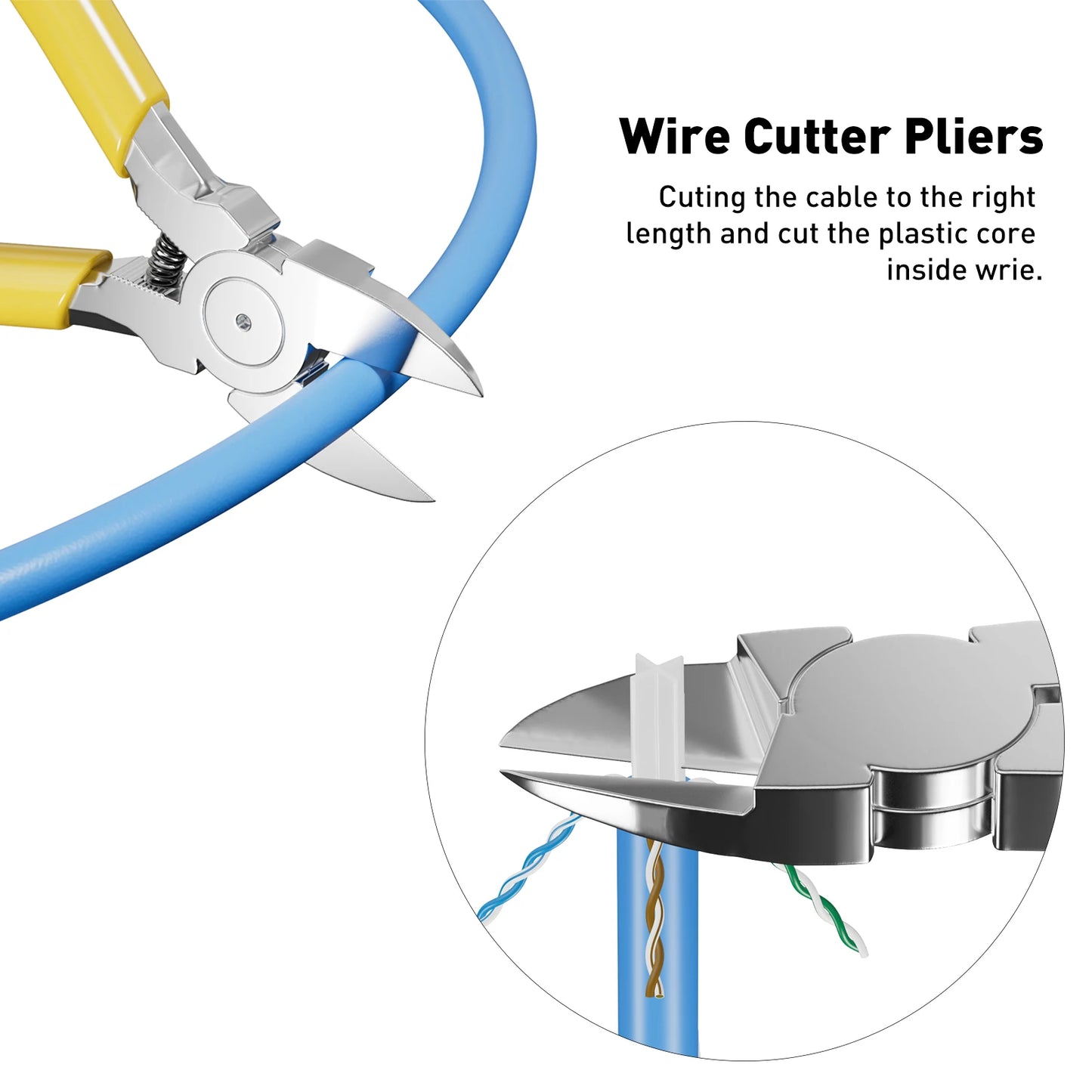ZoeRax 11 in 1 RJ45 Cat7 Cat6A Crimp Tool Kit,Cable Tester,Wire Cutter,Blades Cat7 Connectors and Boots Cable Ties screwdrivers