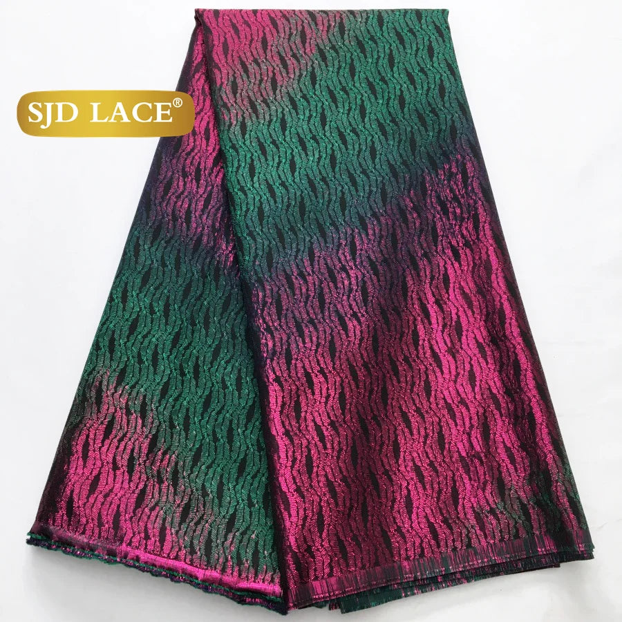 SJD LACE African Brocade Lace Fabrics Nigerian Damask 2025 Latest French Jacquard Gilded Women Lace for Wedding Dresses Sew 3466