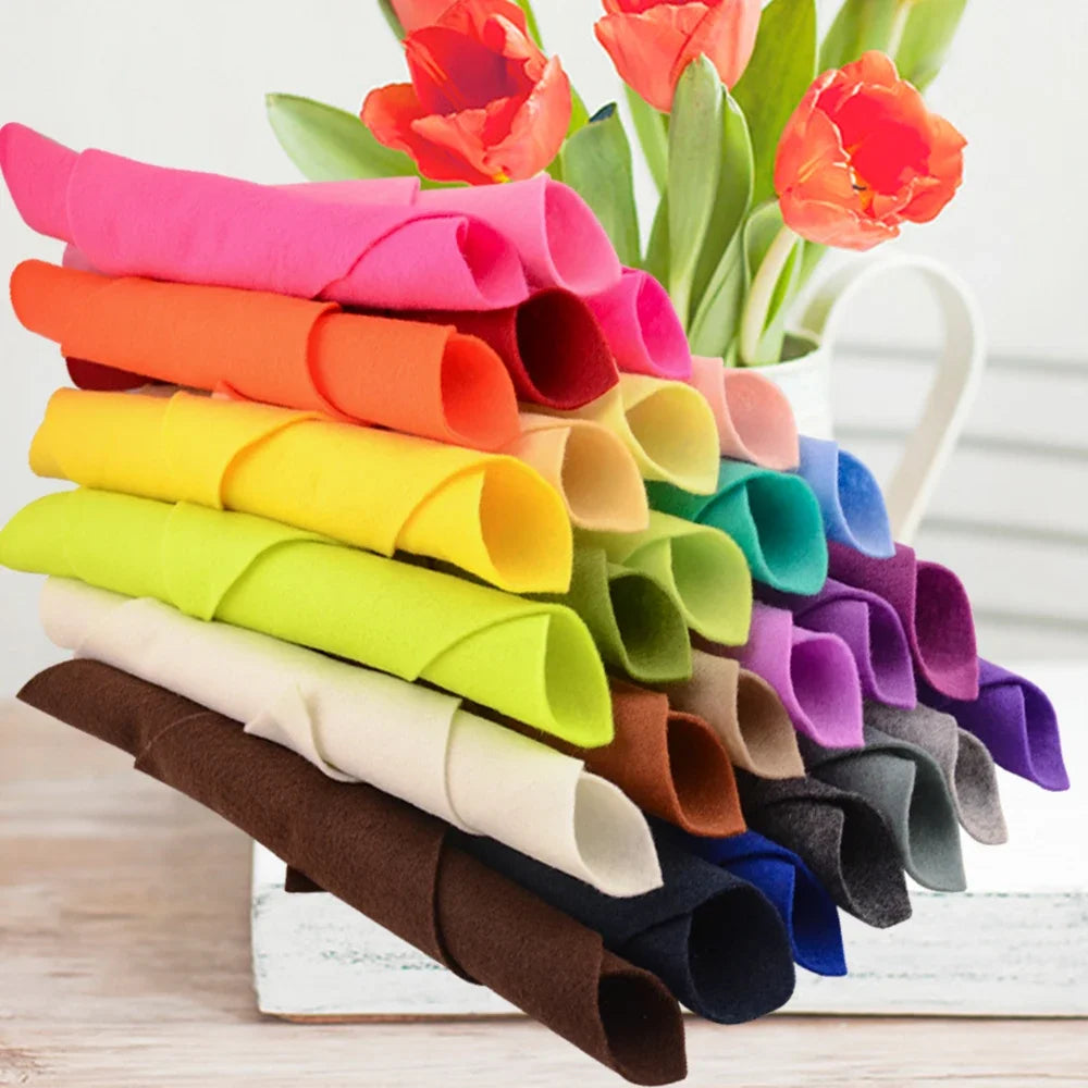 45 Colors Non-woven Sheet 1.0mm Thick 30*30cm Super Soft Felt Fabric for DIY Sewing Crafts, Doll Accessories Material Patchwork