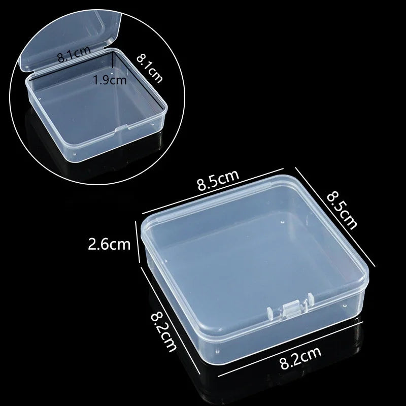 PP Storage Box Mini Transparent Plastic Case Container Square Rectangle Packaging Box for Jewellry Beads Small Items
