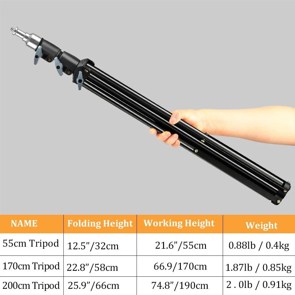 SH  Adjustable Tripod 190cm Phone Light Stand With 1/4 Screw&Wheels For Photo Studio Flashes Photographic Softbox