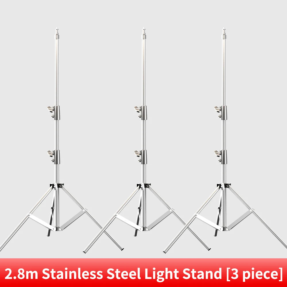 Super Stable Stainless Steel Big Tripod 2.8M Foldable Lighting Stand Tripod Photography For Fill Spot Light Softbox Photo Studio
