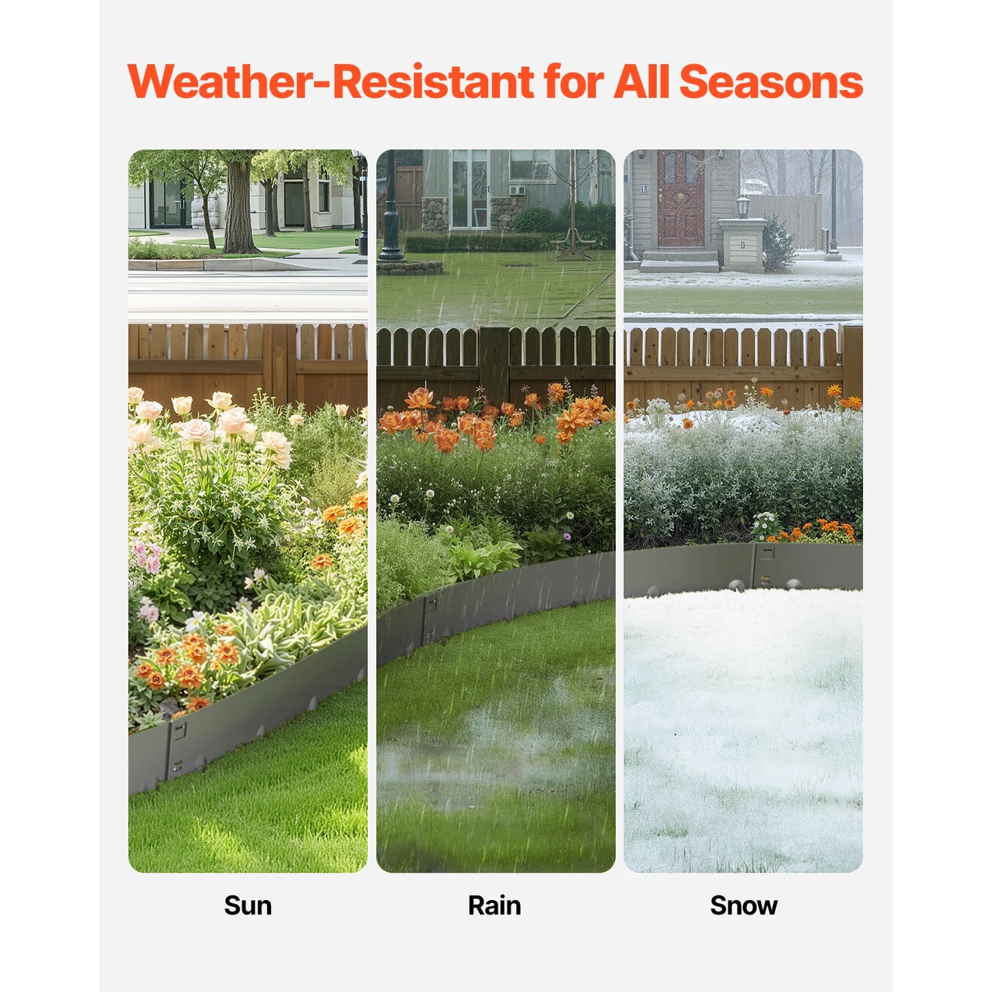 SucceBuy Steel Landscape Edging 5 Pcs 39x4in Rust-Resistant Metal Landscape Bendable Garden Edging Border Heavy Duty Lawn Edging