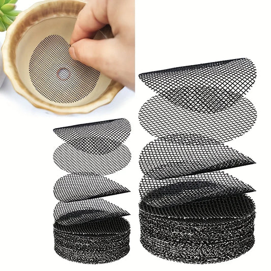 50pcs Round Mesh Drainage Screens for Flower Pots, Prevent Soil Loss, Ideal for Bonsai Gardening, Gasket, Plant Drainage Screens